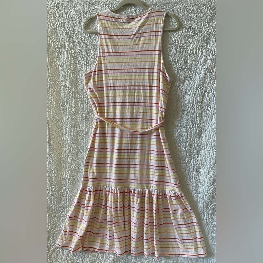 J. Crew Striped Ruffle Hem Sleeveless Midi Dress - Picture 4 of 7